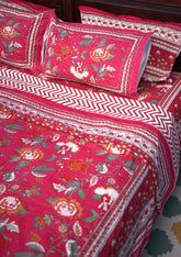 Royal Red Mughal Hand Block Muslin Dohar