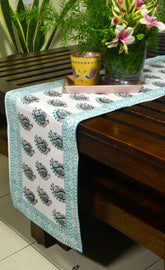 Rangeen Paisley Hand Block Cotton Canvas Table Runner