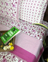 Pink Baby Elephant Design Hand Block Dohar