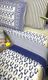 Blue Penguin Design Hand Block Dohar