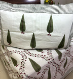 Green & Maroon Tree of Life Patterns Hand Block Bedsheet with 2 Pillow Cover Set - 400TC