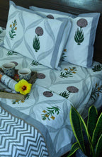 Marigold with Yellow Lilly Hand Block Dohar
