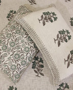 Bohemian Green Daffodil Bed Cover with 2 Pillow Cover Set - Moriyo Decor