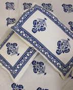 Royal Blue Marigold Bedsheet with 2 Pillow Cover Set -220TC - Moriyo Decor