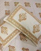 Royal Gold Marigold Bedsheet with 2 Pillow Cover Set - 220TC - Moriyo Decor