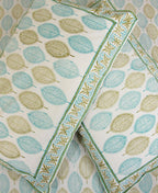 Mehndi Green & Blue Petal Bedsheet with 2 Pillow Cover Sets - 280TC - Moriyo Decor