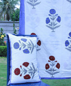 Violet & Red Marigold Bedsheet with 2 Pillow Cover Set - 280TC - Moriyo Decor