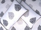 Betel leaf Black & Grey Hand Block Quilted Bedcover
