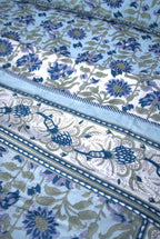 Blue Mughal Jal Hand Block Muslin Dohar