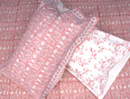 Melon Peach Floral Leaf Hand Block Bedsheet with 2 Pillow Cover Set - 400TC