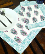 Rangeen Paisley Hand Block Cotton Canvas Table Mat