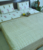 Pink Lilly Gulbahaar Jaal Bedsheet & Dohar Set – Hand Block Printed