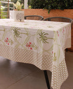 Tulip & Palm Green Table Cover - Moriyo Decor