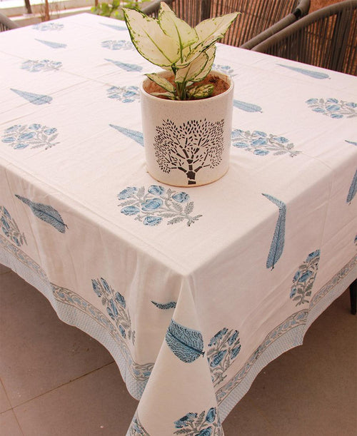 Blue Water Lily Table Cover - Moriyo Decor