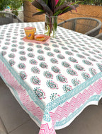 Rangeen Paisley Hand Block Rectangle Table Cover /Cloth