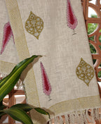 Mehndi Green & Pink Kusum Sofa Throw - Moriyo Decor