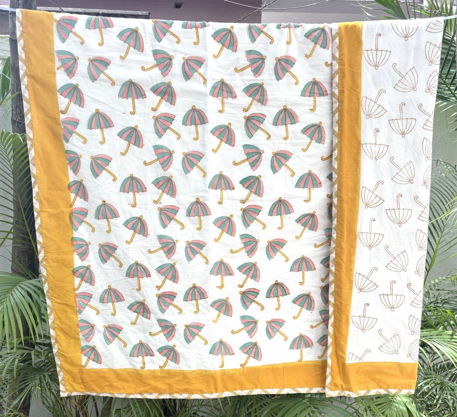 Umbrella Hand Block Printed  Baby Dohar