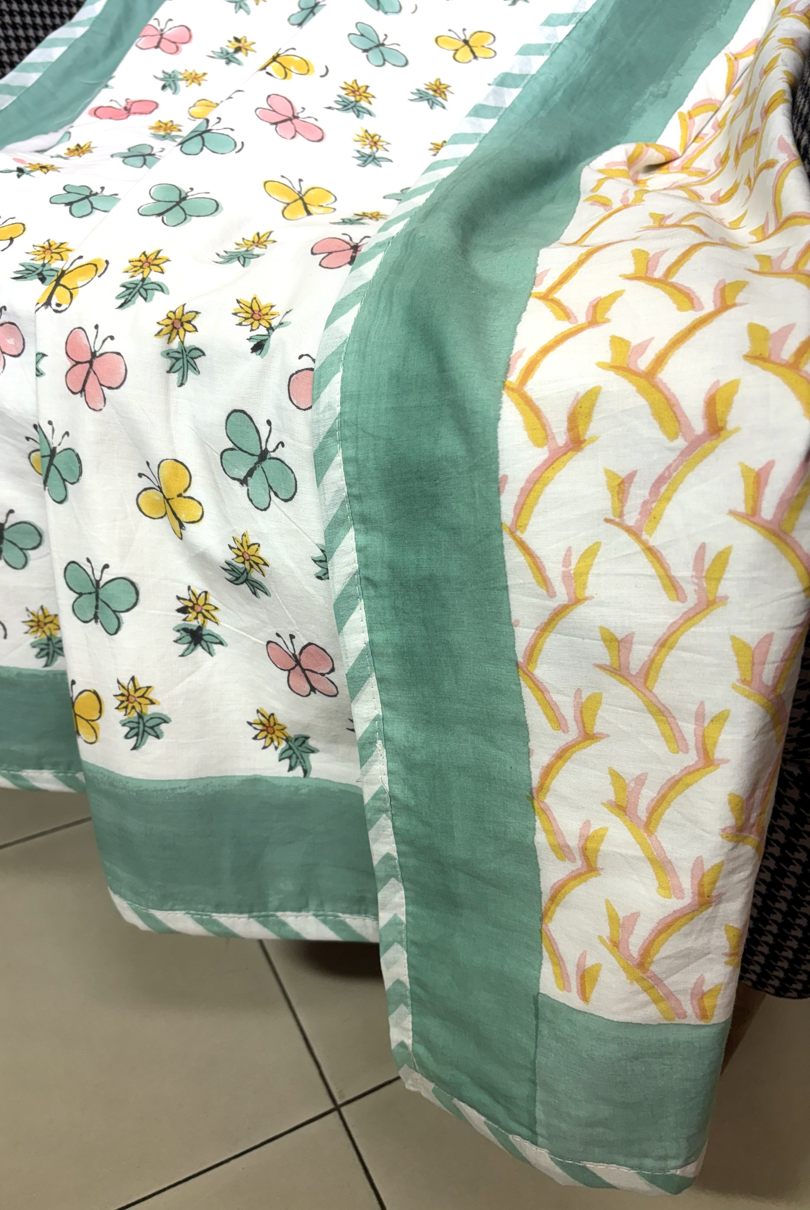 Butterfly Hand Block Printed  Baby Dohar