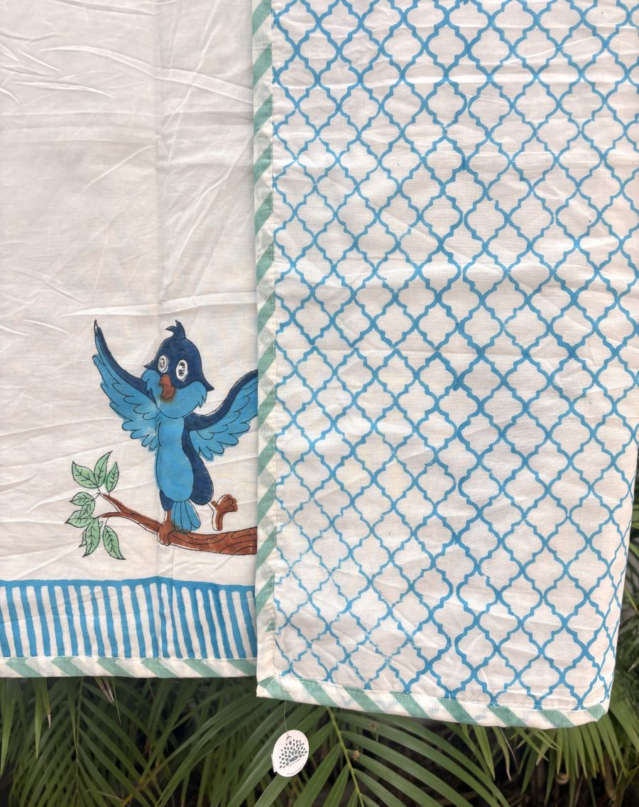 Chidiya Hand Block Printed  Baby Dohar