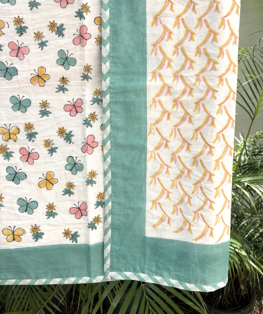 Butterfly Hand Block Printed  Baby Dohar