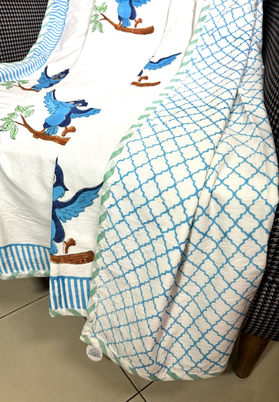 Chidiya Hand Block Printed  Baby Dohar