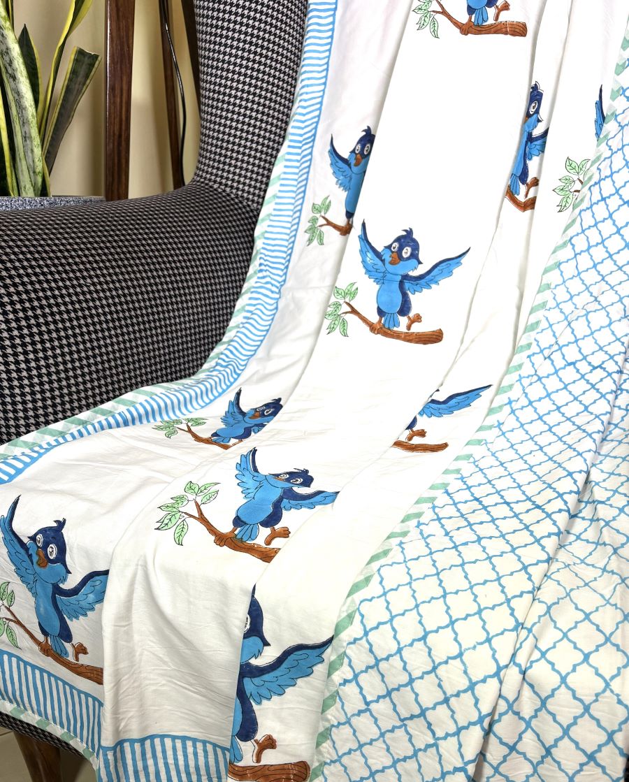 Chidiya Hand Block Printed  Baby Dohar