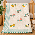 Scooter Hand Block Baby Quilt