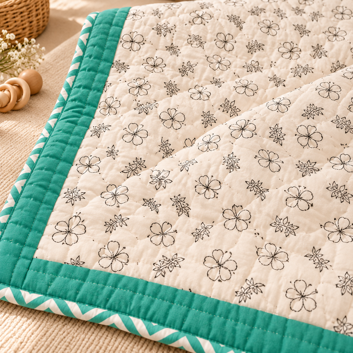 Butterfly Hand Block Baby Quilt