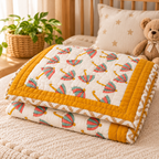 Umbrella Hand Block Baby Quilt
