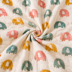 Baby Elephant Hand Block Baby Quilt