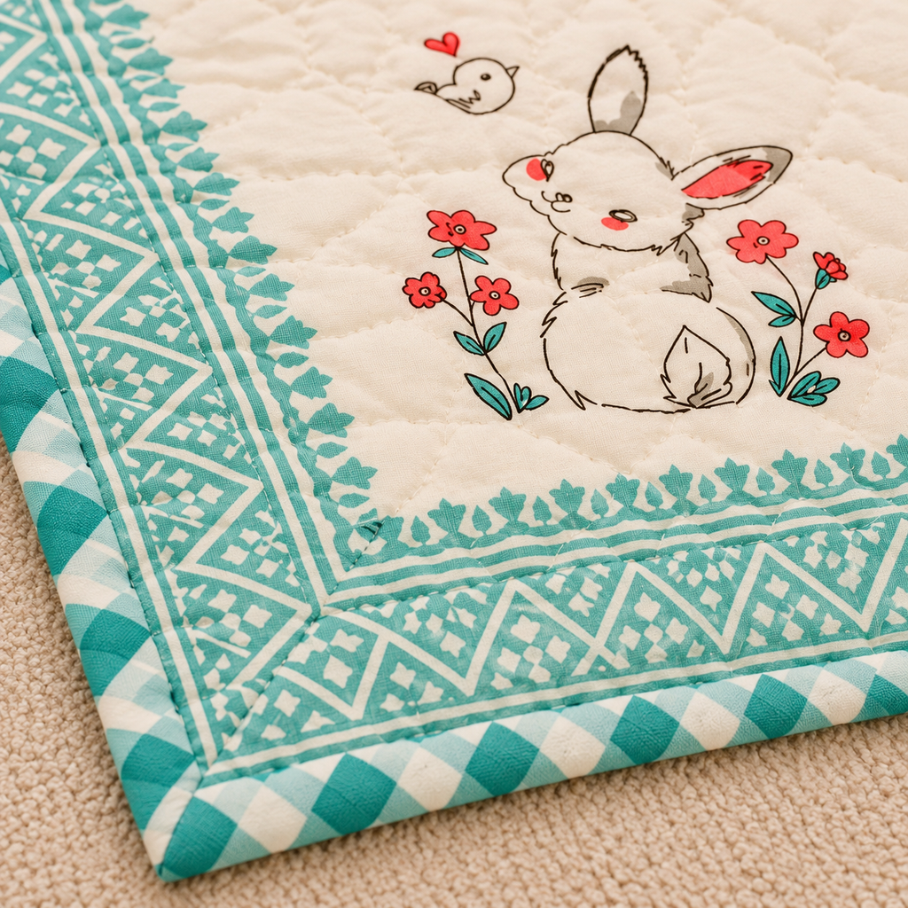 Rabbit Hand Block Baby Quilt
