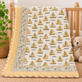 Boat Design Hand Block Baby Quilt