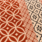 Rich brown and Block Rangoli Pattern  Hand Block Printed Jute Rug