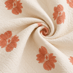 Melon Peach Floral Leaf Hand Block Bedsheet & Quilt/ Razai Set - Hand Block Printed