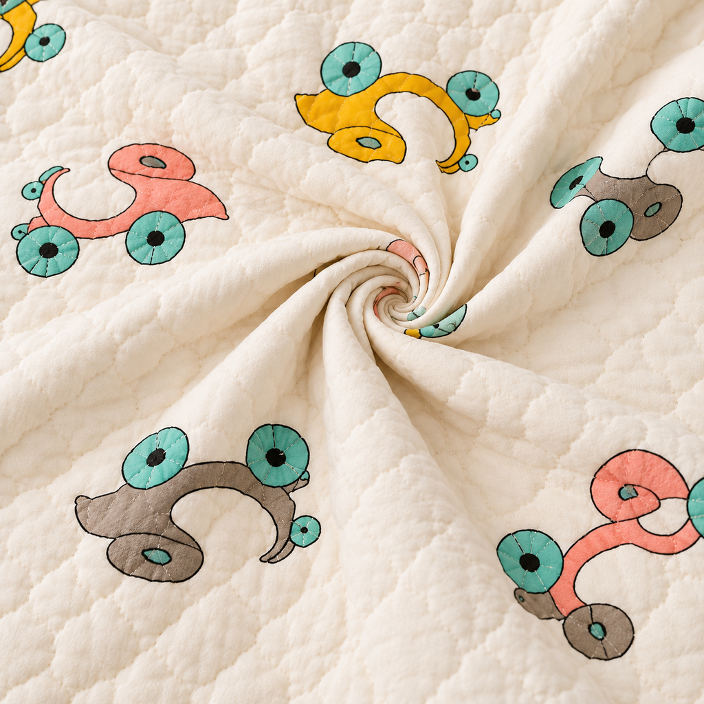 Scooter Hand Block Baby Quilt