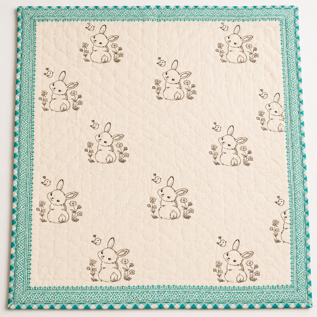 Rabbit Hand Block Baby Quilt