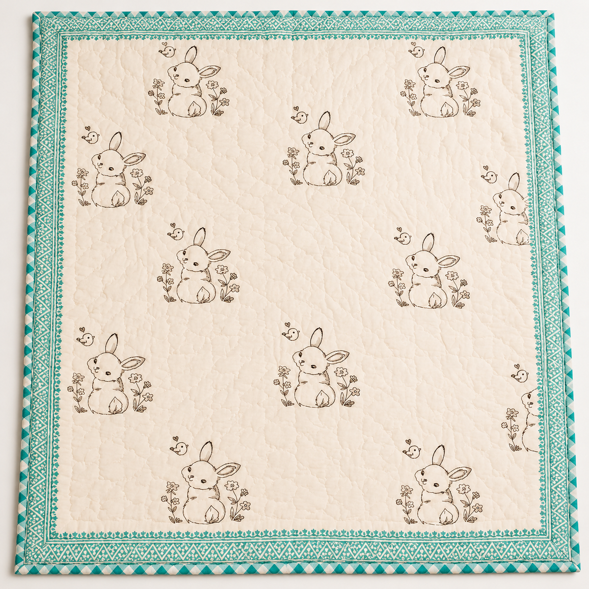 Rabbit Hand Block Baby Quilt