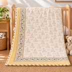 Boat Design Hand Block Baby Quilt