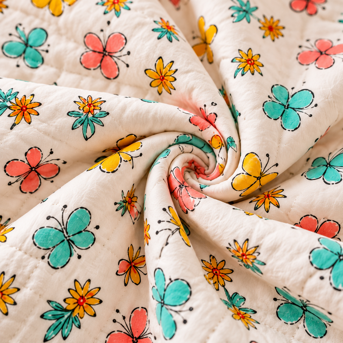Butterfly Hand Block Baby Quilt