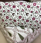 Green & Maroon Tree of Life Patterns Hand Block Bedsheet with 2 Pillow Cover Set - 400TC
