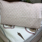 Mustard Lily of Valleys Hand Block Bedsheet with 2 Pillow Cover Set - 220TC