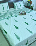 Green Gulbahaar Jaal Hand Block Dohar