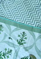 Marigold with Purple Lilly Bedsheet & Dohar Set – Hand Block Printed