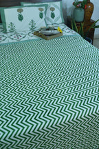 Pink & Green Flower Hand Block Dohar