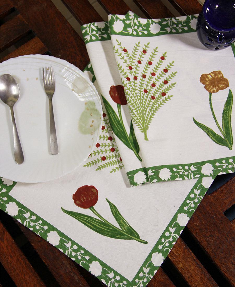 Rolemaster Table Mat Buy Hand Blocked Green Floral Table Mat At Best Prices