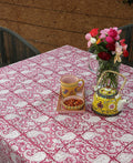 Pink Paisley ka Gulistaan Table Cover - Moriyo Decor
