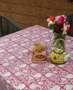 Pink Paisley ka Gulistaan Table Cover - Moriyo Decor