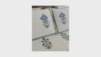 Blue Chameli Hand Block Bedsheet with 2 Pillow Cover Set - 280TC