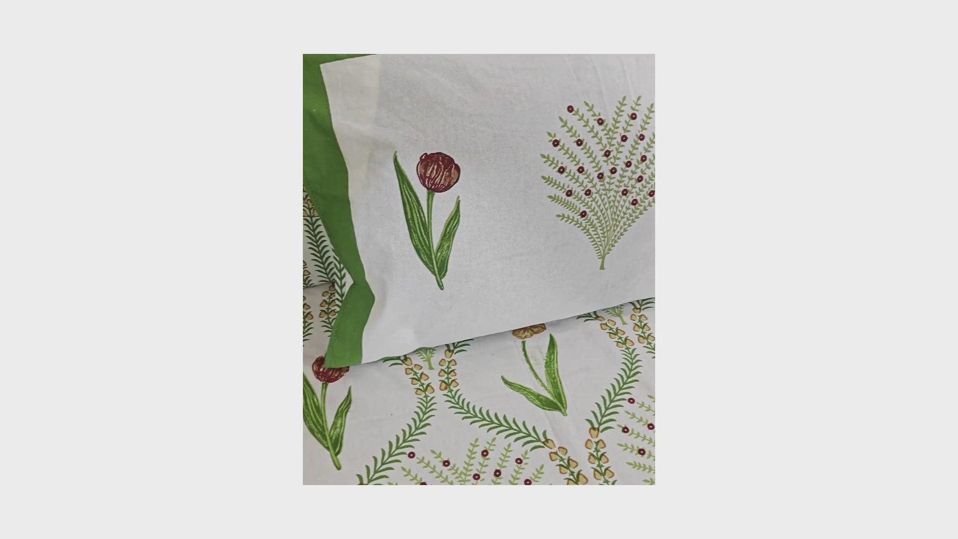 Blue Kaner Rajasthani Floral Hand Block Bedsheet with 2 Pillow Cover Set - 220TC