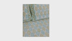 Mehndi Green & Blue Petal Hand Block Bedsheet with 2 Pillow Cover Sets - 280TC